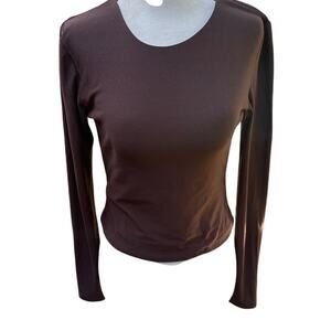 Pink Republic Long Sleeve Brown Stretchy Top - Medium